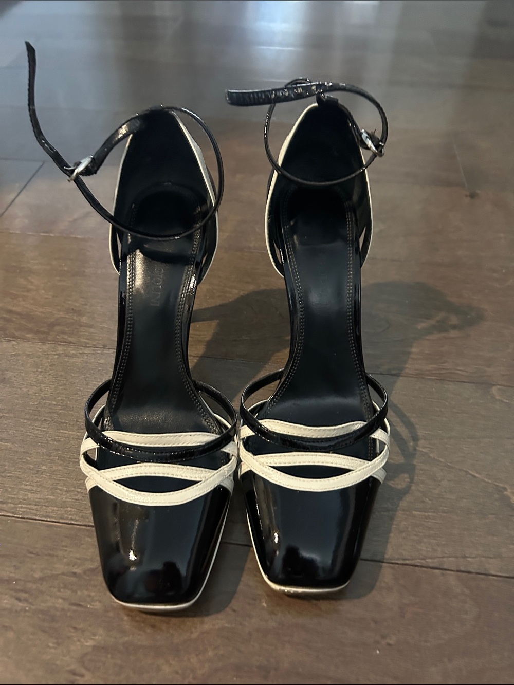 Black & White Strappy Ankle‑Tie heels size 7 - Women